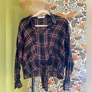 Boutique Plaid Front Tie